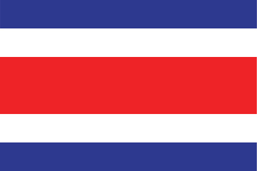 Vector illustration of the flag of Costa Rica.