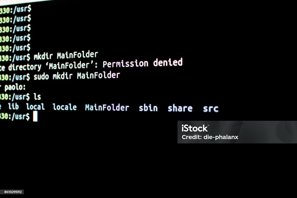 Creating Folder In A Linux Os Stock Photo - Download Image Now ...