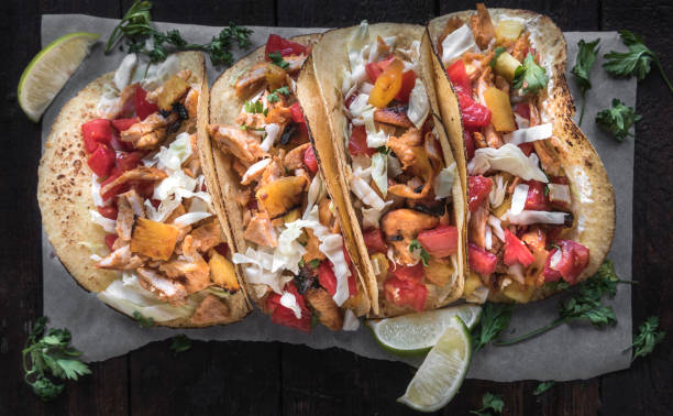 istock Tortilla sandwiches with chicken meat 841030362
