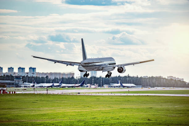 istock Landing of the passenger plane. 841037142
