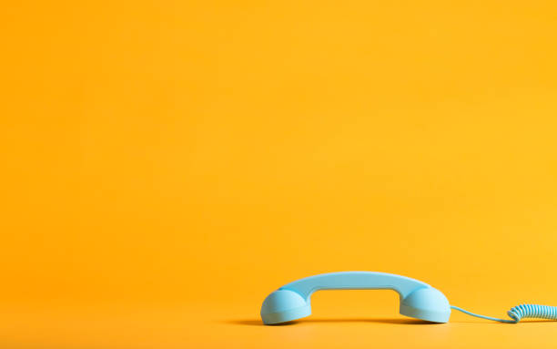 istock Retro style blue telephone handset 841053756