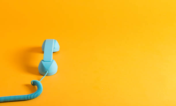 istock Retro style blue telephone handset 841053776