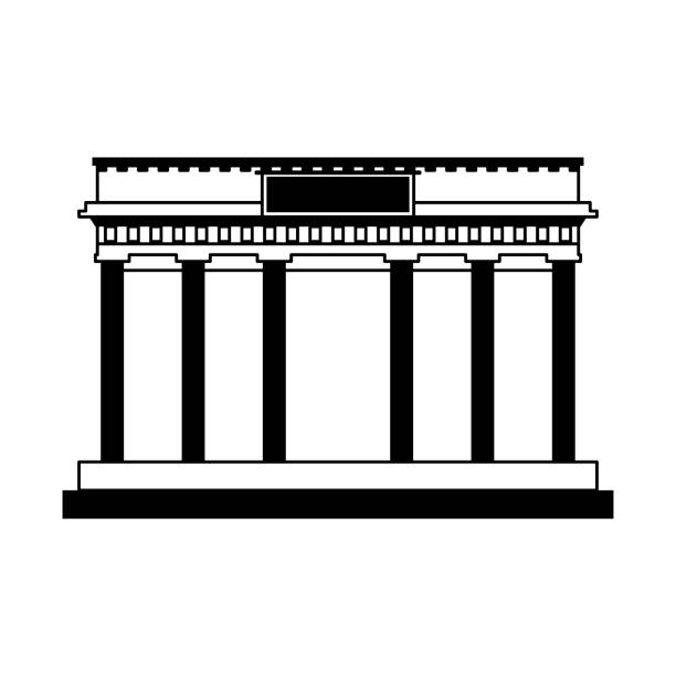 고 대 그리스 아이콘 이미지 - column pedestal greek culture washington dc stock illustrations