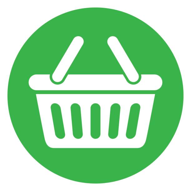 Green Basket Circle Icon Stock Illustration - Download Image Now