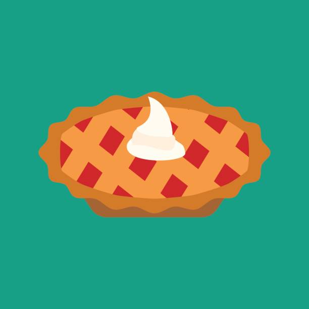 Cherry pie illustration Cherry pie illustration on the green background. Vector illustration whipped cream dollop stock illustrations
