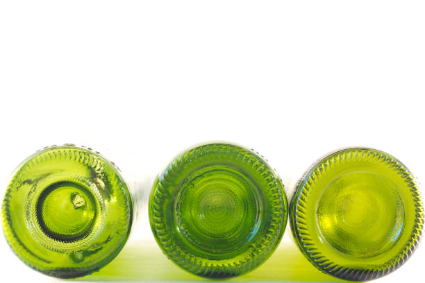 istock green empty bottles of wine on a white background 841099356