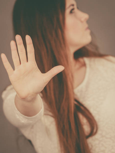 istock Angry apodicticity woman showing stop with hand 841102516