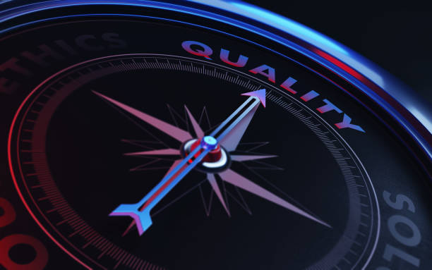 istock Quality Concept: Arrow of A Compass Pointing Quality Text 841107070