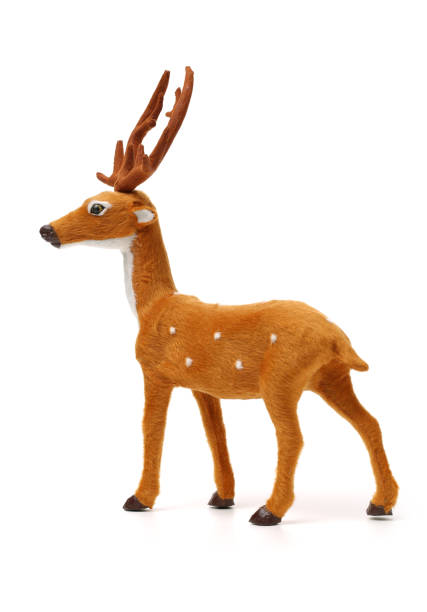 istock Toy Reindeer on white background 841107074