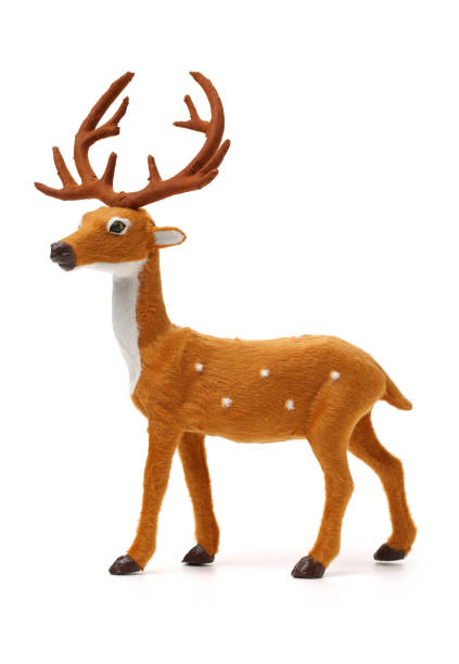 istock Toy Reindeer on white background 841107084