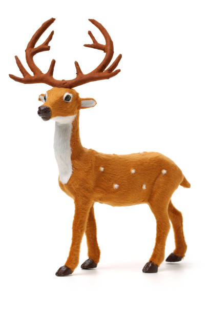 istock Toy Reindeer on white background 841109136