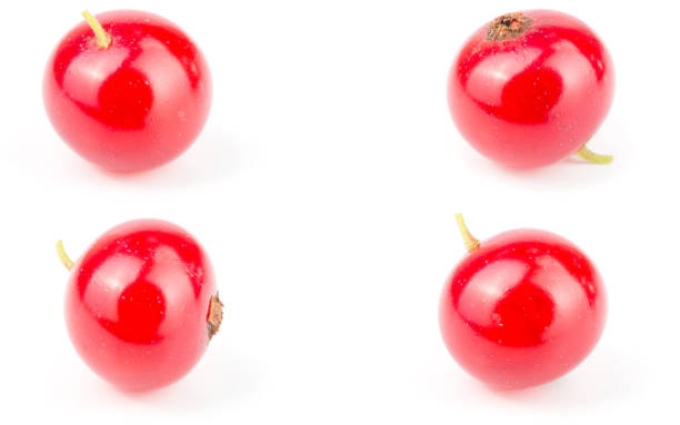 istock Red currant berry isolated on white background. Set or collection 841114678