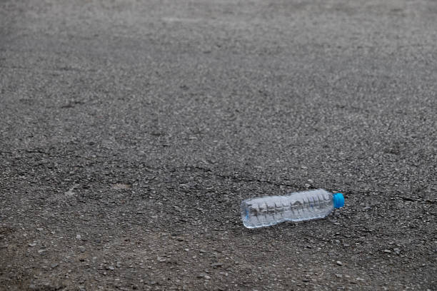 Water bottles were left on the street