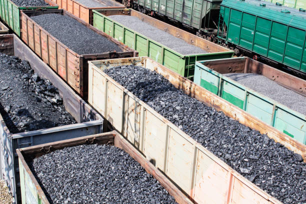 istock rail cars loaded with coal. 841118044