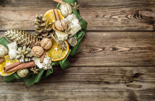 istock Christmas border from christmas wreath useful as christmas decoration. 841123628