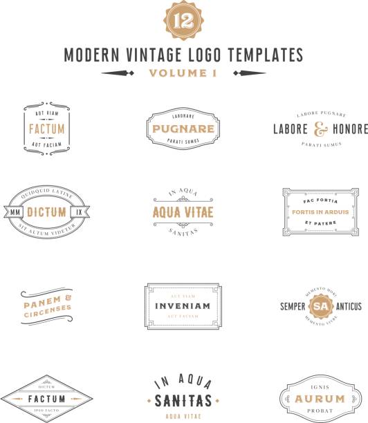 Vintage Labels and icon Templates vector art illustration
