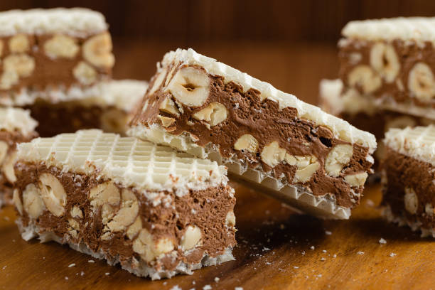 istock Homemade chocolate nougat with nuts 841139938