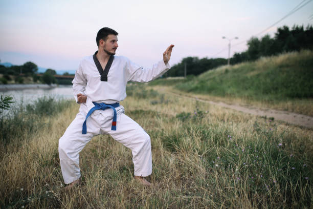 istock Young man is training in taekwondo 841148308