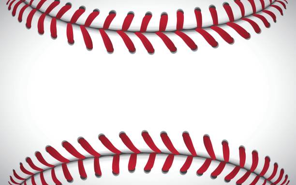 illustrazioni stock, clip art, cartoni animati e icone di tendenza di trama di una palla da baseball, sfondo sportivo, illustrazione vettoriale - baseball baseballs sport close up