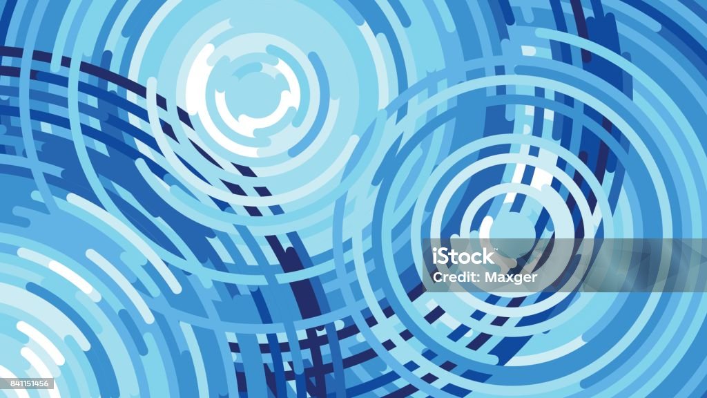 Waves from the rain, water drop, Vector flat illustration Water stock vector