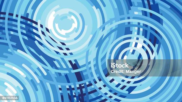Waves From The Rain Water Drop Vector Flat Illustration Stock Illustration - Download Image Now