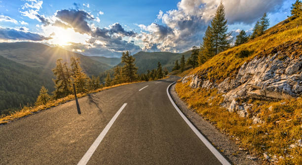 istock Beautiful autumn Alpine highway in nockalmstrasse area, Austria. 841151620