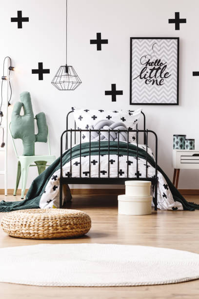 istock Kids room with trendy wallpaper 841155114