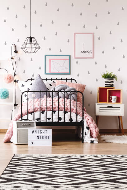 istock Pastel kids room with bed 841155116