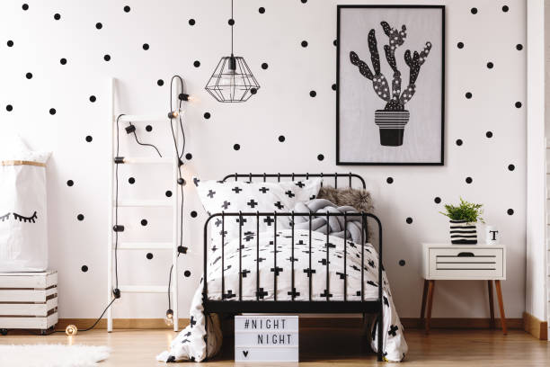 istock Monochromatic kids room with plant 841155132