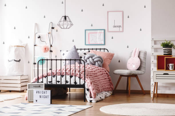 istock Cute kids bedroom with posters 841155160