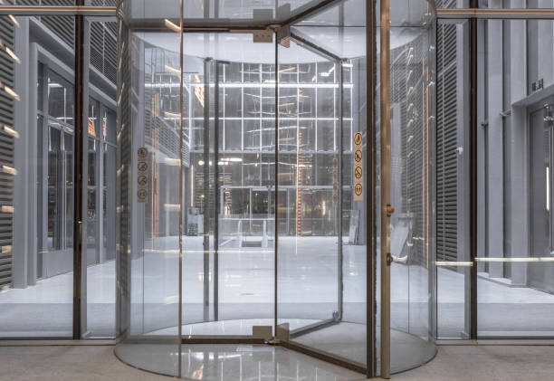 istock modern entrance with revolving door 841158766