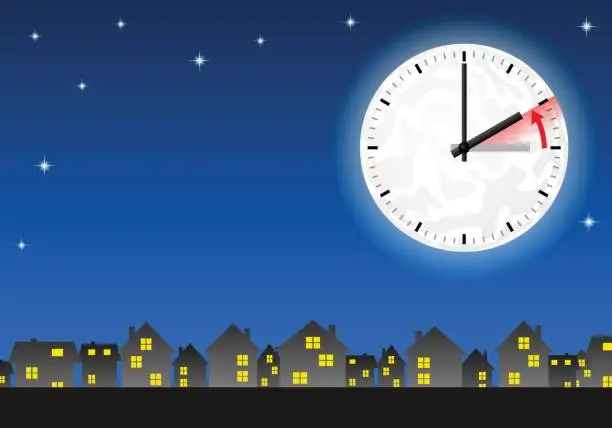 Vector illustration of time change to standard time