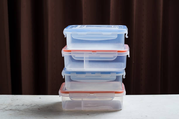 istock plastic box for food storage on the wooden 841177216