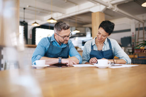istock Focused on coffee shop financials 841178110