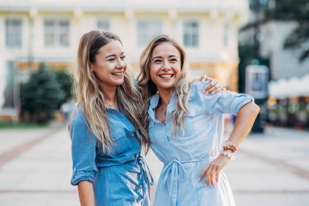 istock Happy twins in the city 841184508
