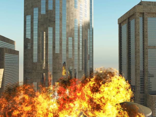istock bomb blast in the city 3D rendering 841188654