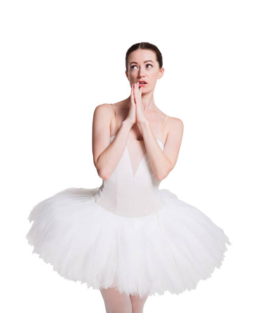 istock Scared ballerina portrait isolated on white background 841189812