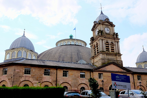 Buxton, Derbyshire, UK. August 23, 2017. The Devonshire Dome designed by Robert Rippon Duke for the Duke of Devonshire in 1881 and was the World's largest unsupported dome at Buxton in Derbyshire.