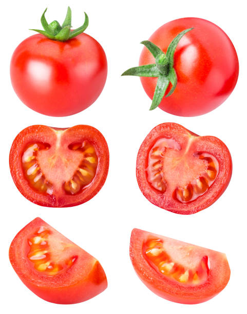istock Collection of red tomatoes isolated on white backgroud 841195656