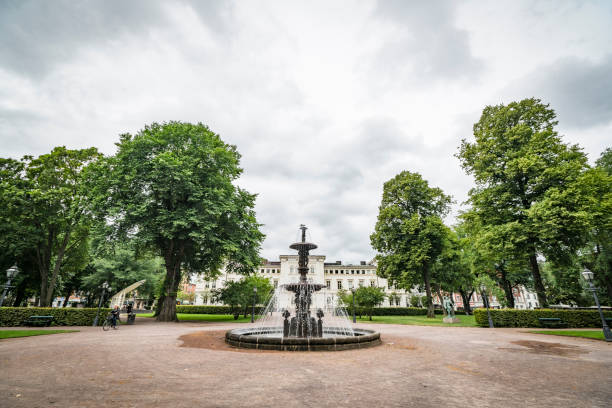 Stadsparken in Jönköping with a beautiful fountain Jönköping: Stadsparken in Jönköping with a beautiful fountain jonkoping stock pictures, royalty-free photos & images