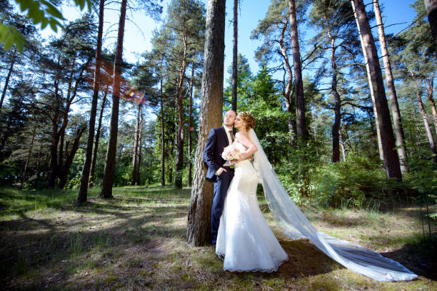 istock Wedding couple on the nature is hugging each other 841199358