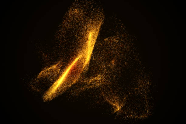 istock Abstract background made of orange glowing particles 841200552