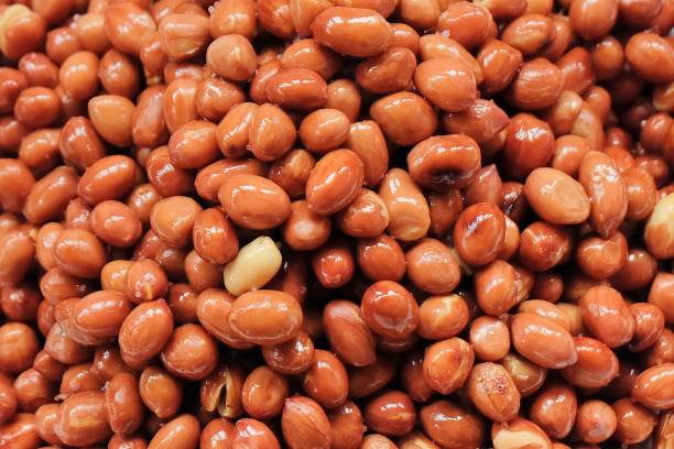 istock Pile of Deep Fried and Salted Peanuts Background 841200800