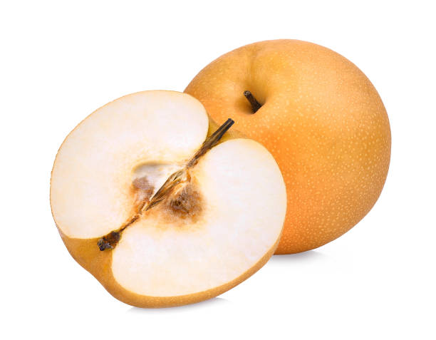 istock whole and half of snow pear fruit isolated on white background 841201214