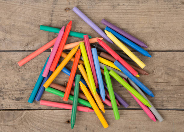istock Crayons on the wooden desk 841204180