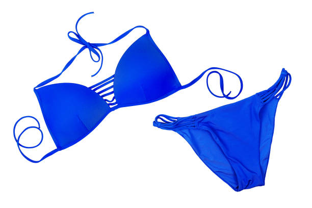 blue bikini blue bikini isolated on white swimwear bikini top bikini bikini bottom stock pictures, royalty-free photos & images