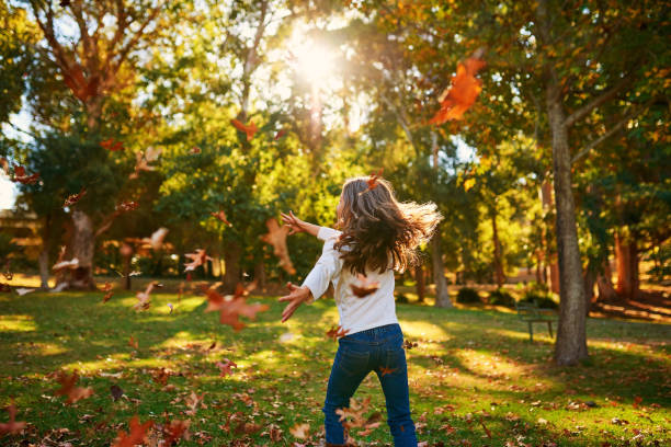 istock Nothing says fun like playing amongst the autumn leaves 841210842