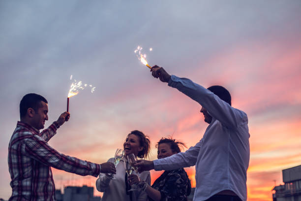 istock Friends making party on the rooftop 841214704