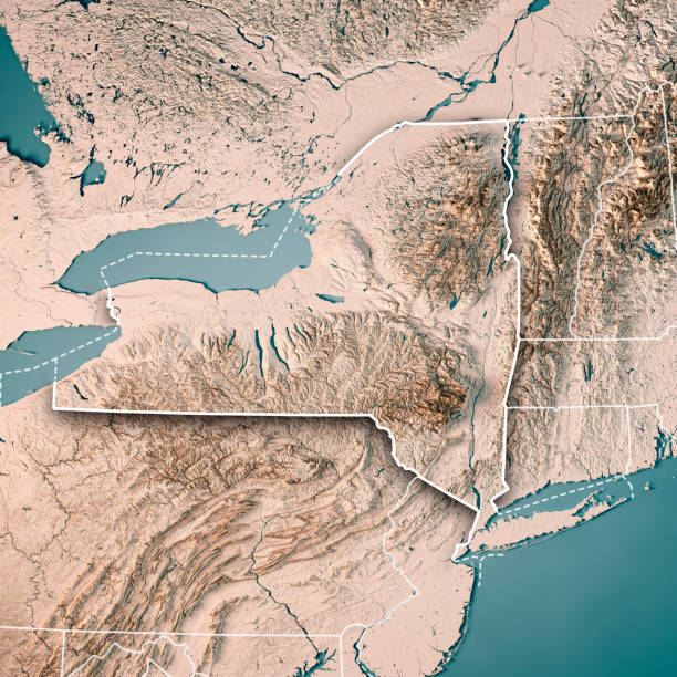 istock New York State USA 3D Render Topographic Map Neutral 841214888