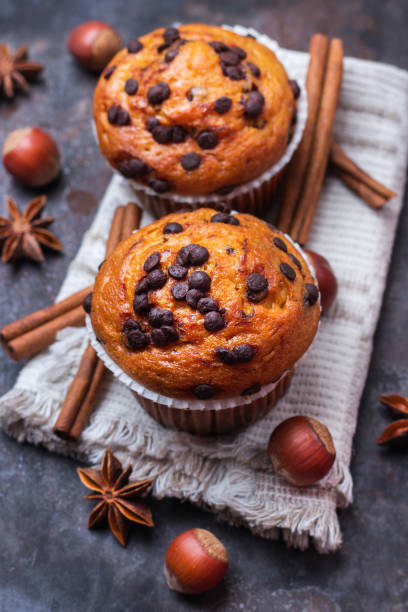 istock Homemade chocolate chip spicy muffins cake for breakfast 841219506
